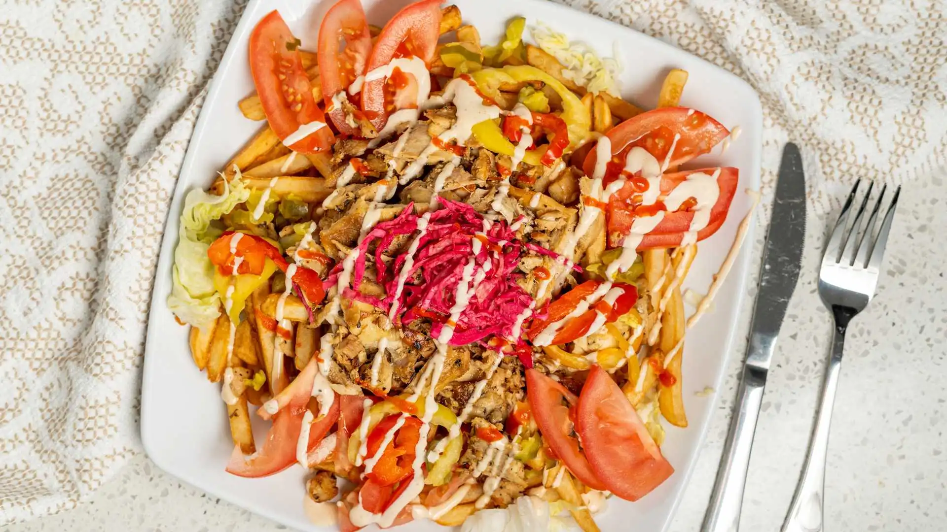 Chicken shawarma plate in Calgary SE - Eat-A-Pita